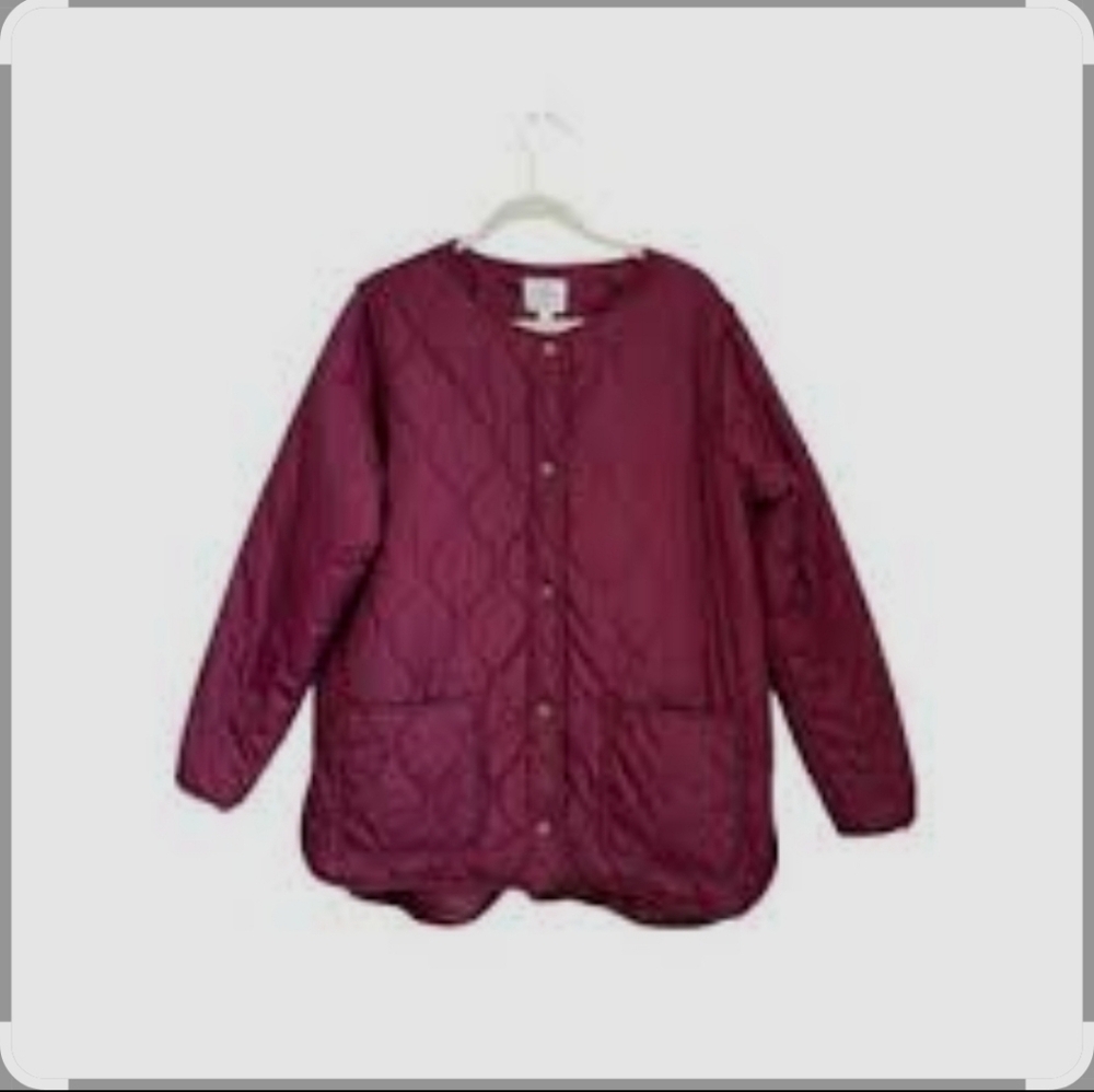 St Jhon's Bay Quilted Burgundy Jacket